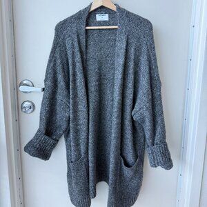 Old Navy Oversized Open Front Cardigan Gray Soft Knit Sweater 2X(Fits S–L)